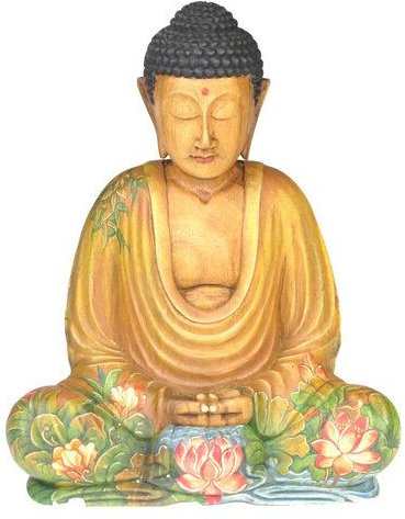 Just Be Holzbuddha handbemalt mit Naturmotiven