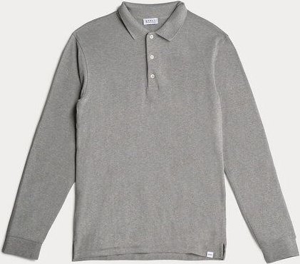 SANVT Das Langarm Poloshirt - Grau Meliert