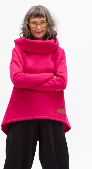 KOKOworld Hoodie Hug Me – Bio-Baumwolle – vielseitiger Pullover mit Kapuze & Rollkragen – warm, bequem & fair in der EU ...