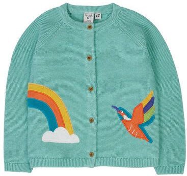 Frugi Strickjacke "Kingfisher" mit Eisvogel-Motiv