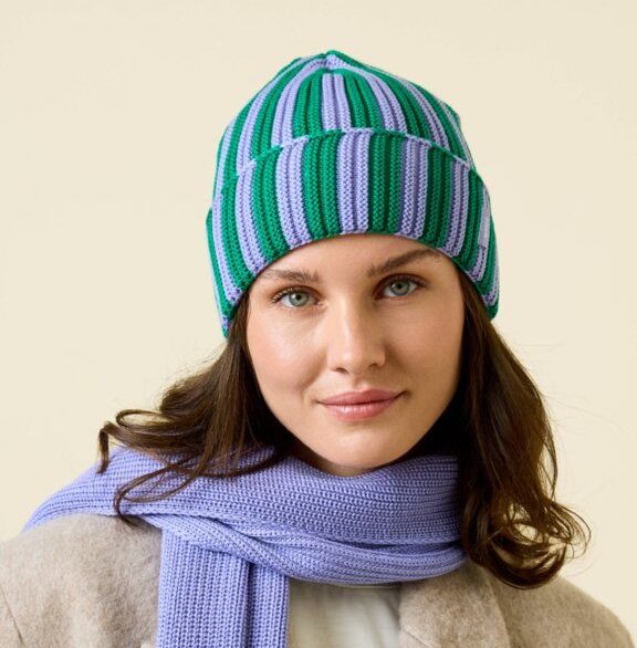 popeia Special Beanie gestreift aus 100% Merinowolle (mulesingfrei)