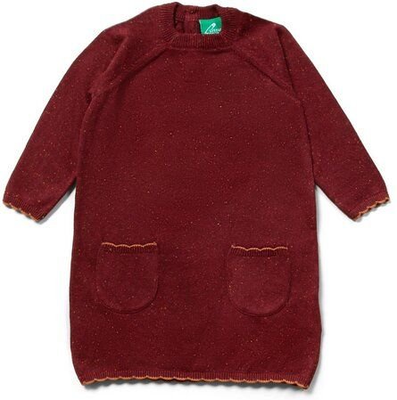Little Green Radicals Strickkleid in Berry – mit aufgesetzten Taschen, GOTS, Fairtrade