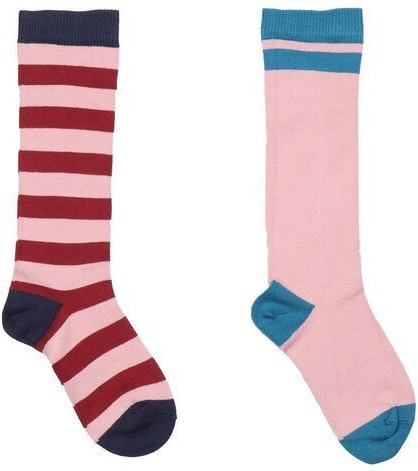 Baby Socken Pastel Pink lang gestreift – Walkiddy, GOTS Bio-Baumwolle, lange weiche Streifensocken für Alltag, Kinderwag...