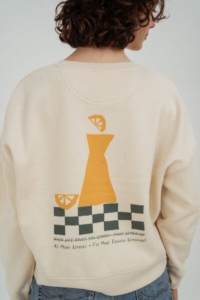 Kultgut Artdesign - Biofair- Pulloversweater im Boxistyle / Lemons