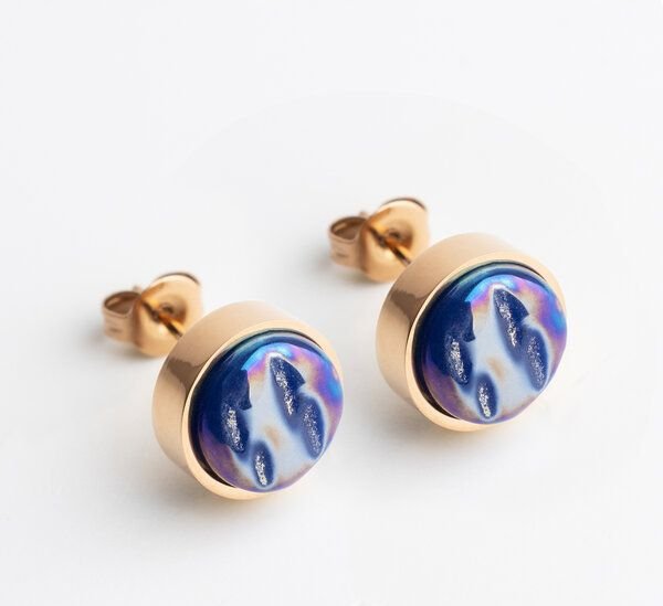 ALEXASCHA Edelstahl Ohrstecker mit Glasstein | Roségold