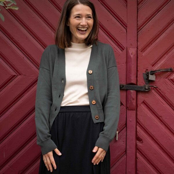 Vresh Clothing Vreia, Kurze Strickjacke aus Biobaumwolle