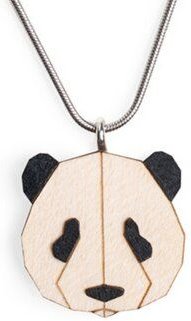 BeWooden Halskette Panda | Kette mit Anhänger aus Holz | Tier Motiv | Panda