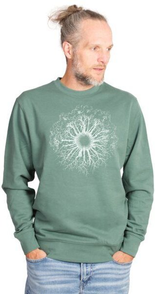 Life-Tree Sweater aus Biobaumwolle Fairwear Unisex "WoodenIris" in Green Bay