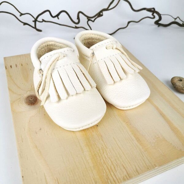 noa&lou Mokassins Krabbelpuschen / Lederpuschen für Babys mit dem Namen deines Kindes