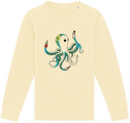 Spangeltangel Kinder-Sweatshirt "Oktopus", bedruckt,