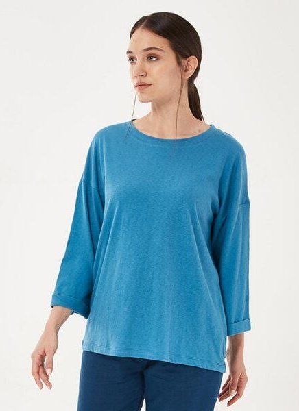 ORGANICATION T-Shirt aus Bio-Baumwolle und Linen mit 3/4 Ärmeln