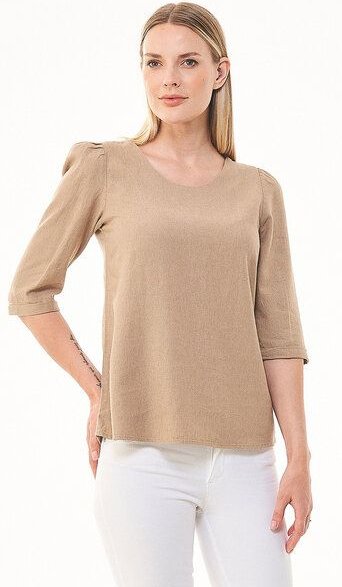 ORGANICATION 3/4-Arm Bluse aus LENZING ECOVERO und Leinen