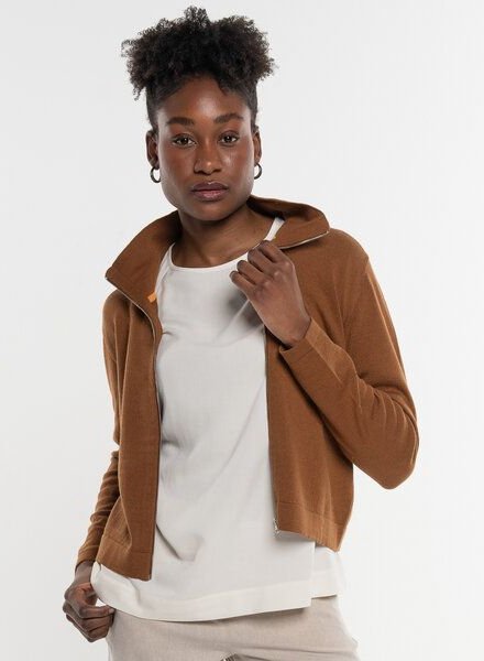 Alma & Lovis Legere Zip-Jacke aus softem Bio-Baumwoll-/Woll-Mix | Cot-Wool Kurzjacke