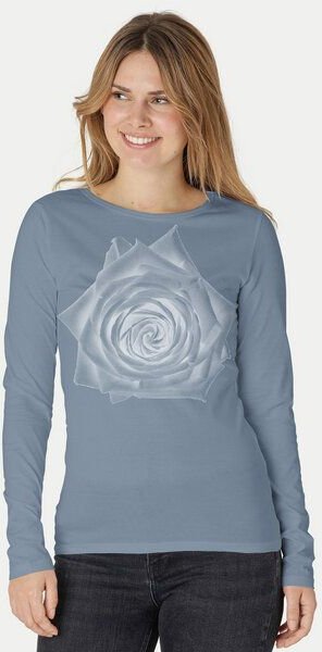Peaces.bio - handbedruckte Biomode Bio-Damen-Langarmshirt Rose
