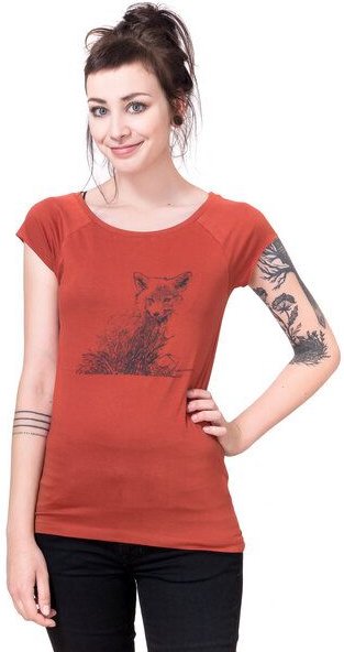 Hirschkind Bio-& Fair-Trade-Frauenshirt "Kleiner Fuchs" rostot