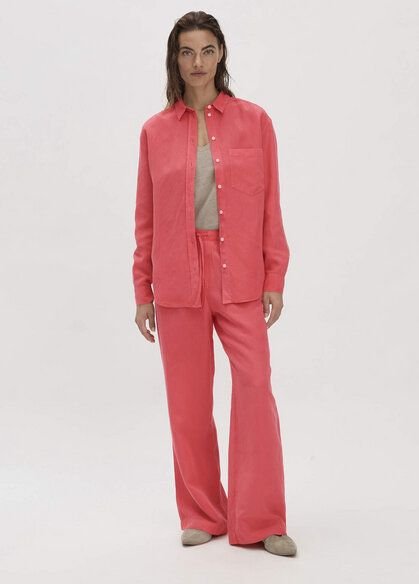 hessnatur Hose Straight Leg Relaxed aus TENCEL Lyocell mit Leinen