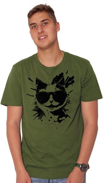HANDGEDRUCKT "Cool Cat" Männer T-Shirt von EarthPositive