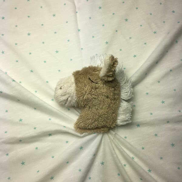 Pat und Patty Personalisertes Schmusetuch/ Schnuffeltuch, Greifling "Pferd" ,Farbe : beige oder messing, 100 % Baumwolle...