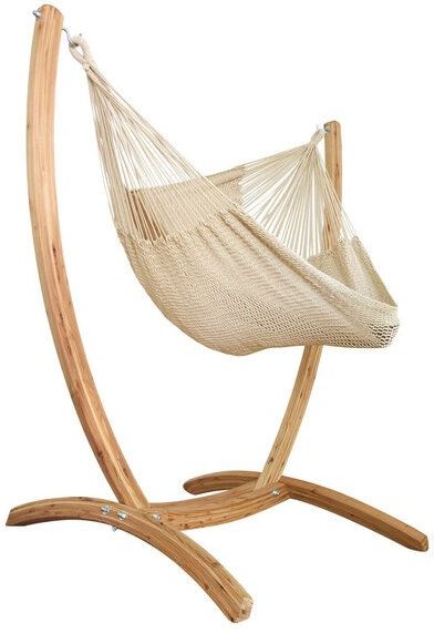 MacaMex Hängesessel SET – Uve Holzständer mit Vela Netzhängesessel