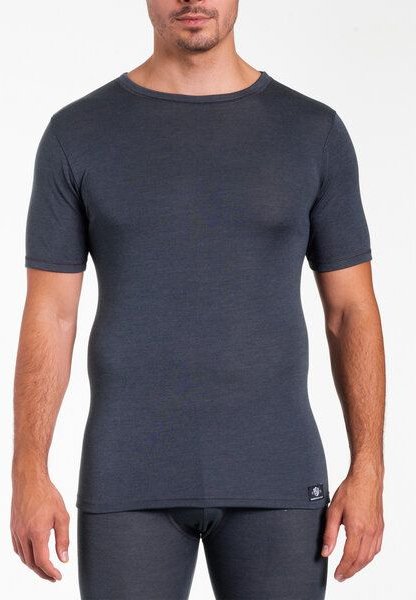 Haasis Bodywear edles Wolle/Seide Herren Basic Shirt Rundhals Feinripp