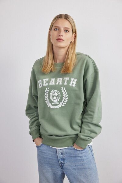 BEARTH Sweatshirt Unisex College Print Bio-Baumwoll Mix