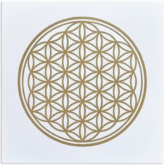 Veskor Cassiopeia BLUME DES LEBENS I | Goldener Heilige Geometrie Linoldruck | 20 × 20 cm