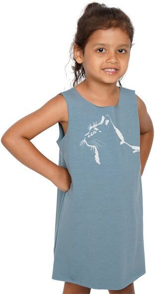 HANDGEDRUCKT "Stubentiger" Kinder Biokleidchen (kbA) Katze