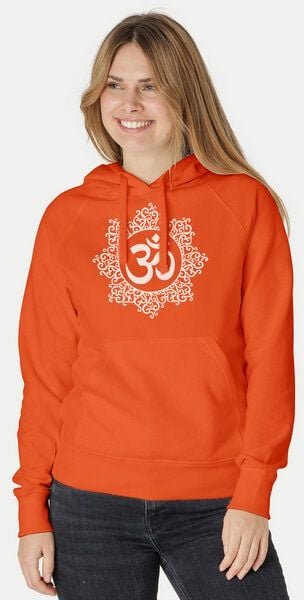 Peaces.bio - handbedruckte Biomode Bio-Damen-Kapuzensweater "Classic-Om"