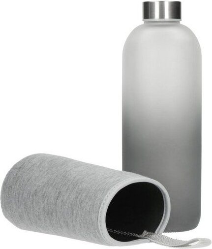 elasto Glasflasche mit Hülle "Iced" - Trinkflasche hält Getränk warm