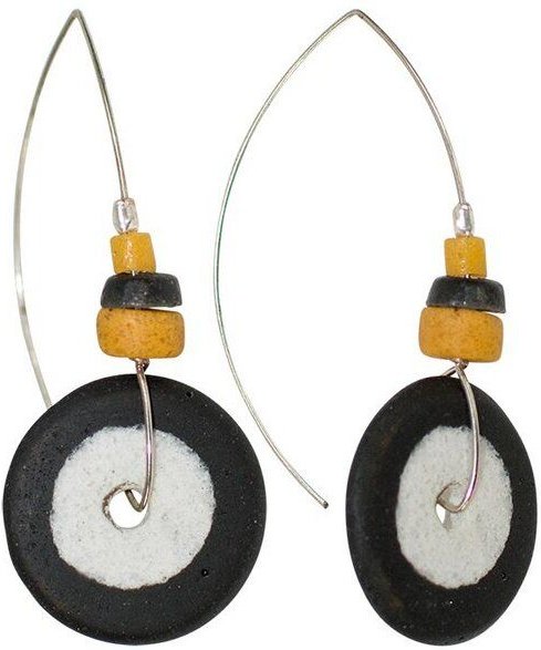 Karma Ohrringe - Full-Circle Upcycling Glasschmuck - Black & Teal - Global Mamas