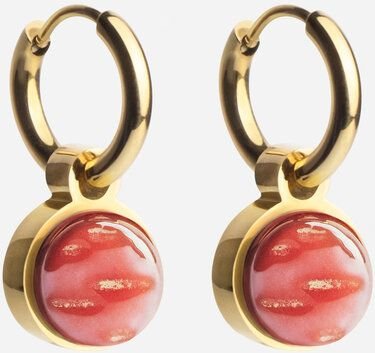 ALEXASCHA Gold Creolen mit Anhänger | Mix & Match