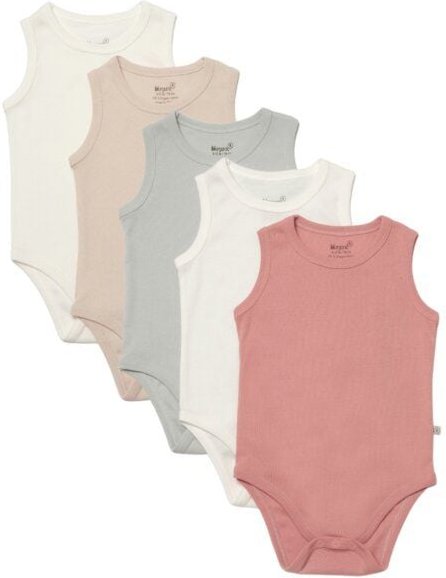 Biorganic 5er-Pack Baby Body Unisex Ärmellos für Jungen und Mädchen, 100% Bio-Baumwolle, GOTS-zertifiziert, mit praktisc...