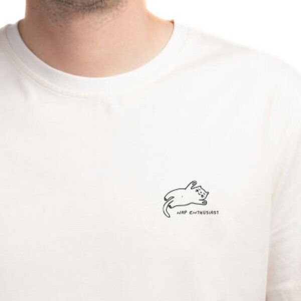 Natural Vibes T-Shirt Cat Nap Bio GOTS | Bio T-Shirt | Weißes T-Shirt | Herren T-Shirt |