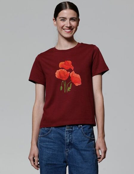 watapparel T-Shirt Frauen Poppy Flowers