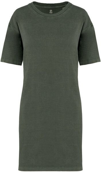 YTWOO Ausgewaschenes Damen T-Shirt Kleid aus 100% Bio-Baumwolle