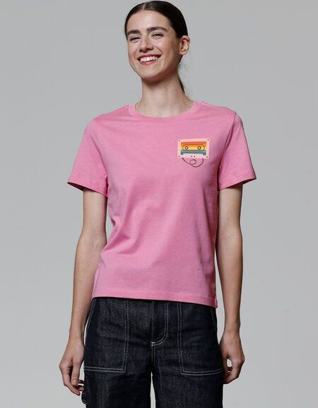 watapparel T-Shirt Frauen Rainbow Cassette