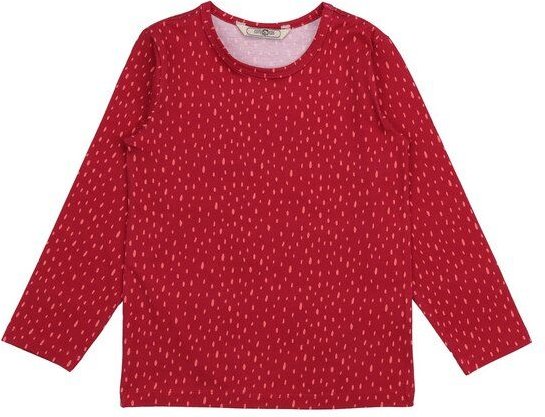 Cotokids Kinder Langarmshirt – Rot mit feinem Muster, weich & bequem, alltagstauglich, gut kombinierbar | Walkiddy
