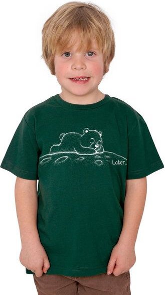 HANDGEDRUCKT "Later" Kinder T-Shirt aus Biobaumwolle (kbA) Bär