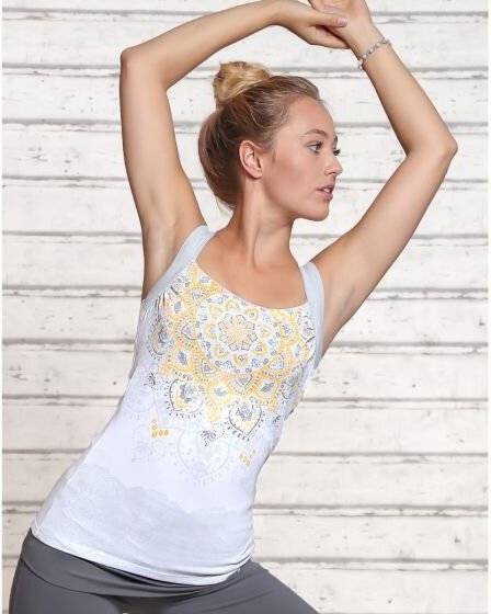 The Spirit of OM Yoga Top Chakra White Silver