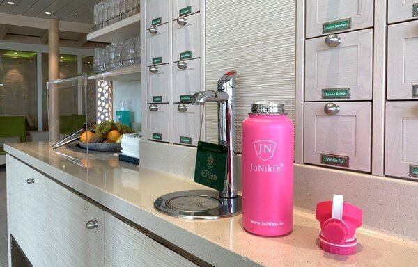 JN JuNiki's Exklusive JuNiki´s Trinkflasche XL aus Edelstahl Vakuum-isoliert 1L/32oz – limitierte Sonderedition „Pink Pa...