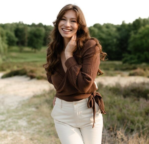 NORDLICHT Musselin Wickelbluse Freda aus 100% Bio-Baumwolle