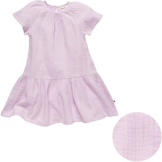 People Wear Organic Musselin-Kleid, Kurzarmkleid, blass violett, aus Bio-Baumwolle