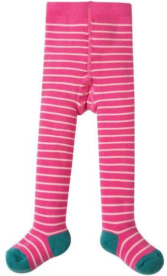Frugi Thermo-Strumpfhose in pink-weiss geringelt