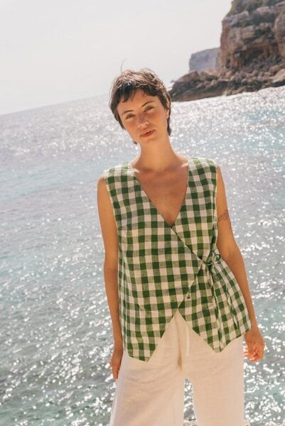 AmourLinen Blanca ärmelloses Leinenoberteil