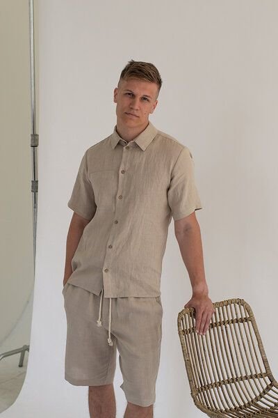 gust. Herren Leinenshorts - Linen loose shorts - 100% Bio-Leinen