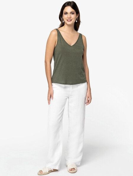 YTWOO Umweltfreundliches Top aus Leinen für Damen