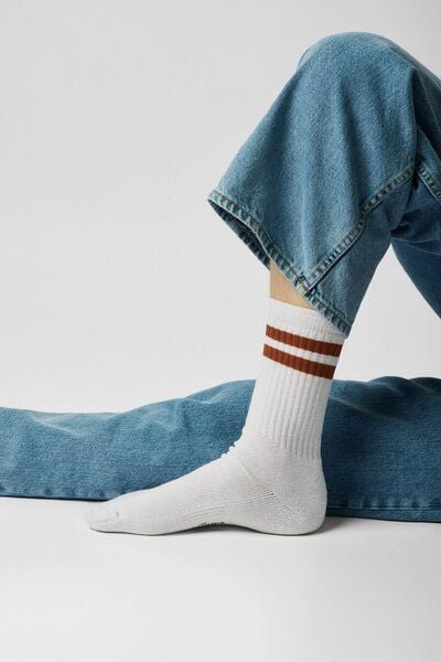 ettics studio sock stripes brown patina