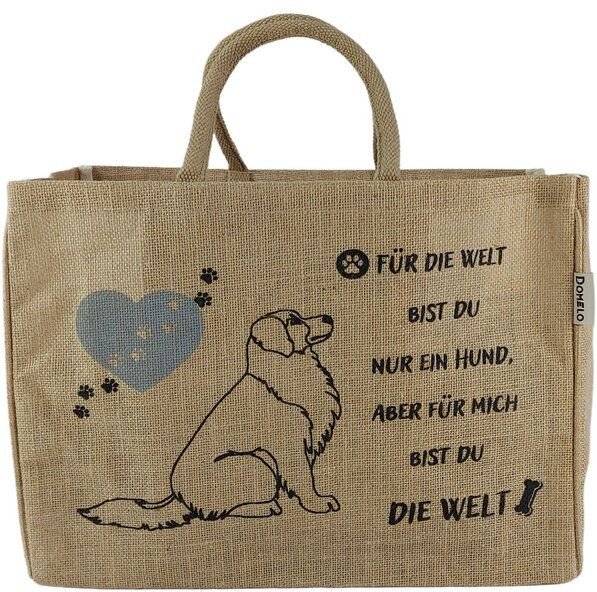 Domelo große Jute Einkaufskorb, Vegane Einkaufstasche nachhaltige Handtasche/ Shopper