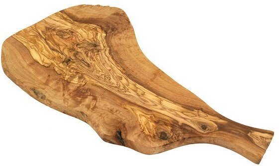 Olivenholz erleben Servierbrett RUSTIKAL mit Griff L 45-49 cm