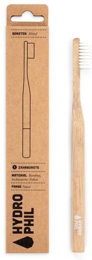 HYDROPHIL Zahnbürste aus Bambus | mittelweich | natur